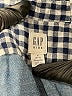 Gap Kids 100% Cotton Checkered-gingham Blue Long Sleeve Button-Down Shirt Size 6 - 7 - photo 3