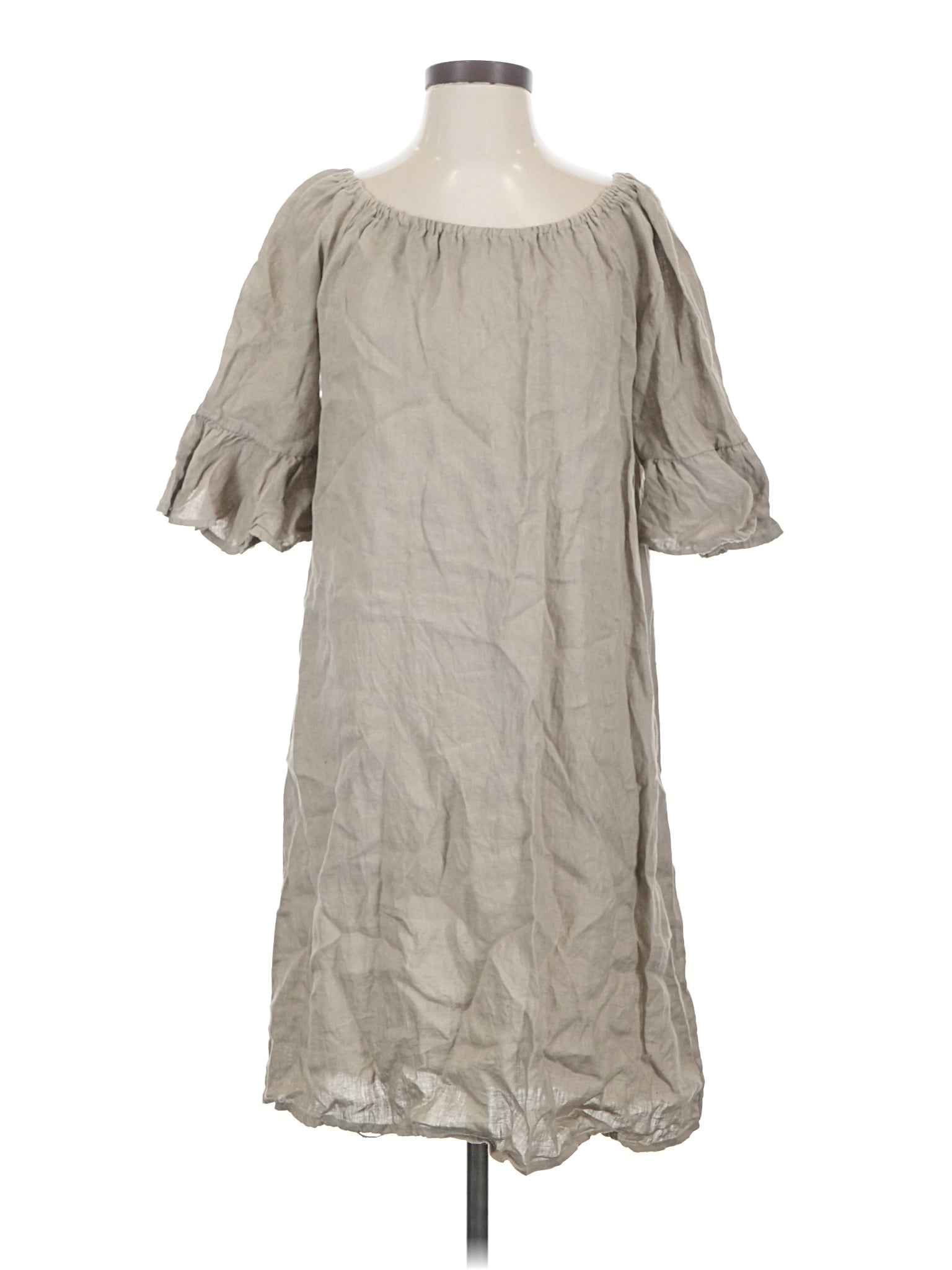 rosemarine linen dress Rosalina Midi Lemon ROSEMARINE Linen Tiered Midi Dress Italian Linen Dress Size Rosemarine