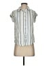 True Craft Stripes Blue Short Sleeve Blouse Size S - photo 1