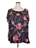 Lane Bryant 100% Polyester Blue Short Sleeve Blouse Size 26 - 28 Plus - photo 1