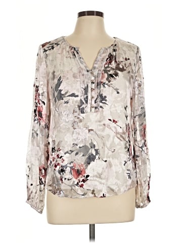 White House Black Market Long Sleeve Blouse (view 1)