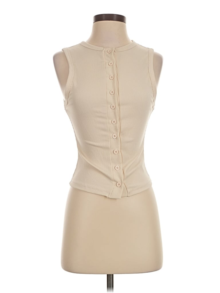 Shein Sleeveless Blouse In Ivory