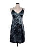 Zara 100% Polyester Stars Silver Teal Cocktail Dress Size M - photo 1