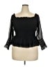 Torrid 100% Polyester Black 3/4 Sleeve Blouse Size 2X Plus (2) - photo 1