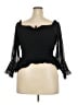 Torrid 100% Polyester Black 3/4 Sleeve Blouse Size 2X Plus (2) - photo 2