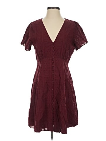 Madewell Button-Front Swing Dress in Swiss Dot (view 1)