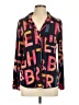 Soma Print Black Long Sleeve Blouse Size L - photo 1