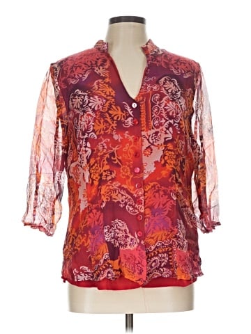 Coldwater Creek 3/4 Sleeve Silk Top (view 1)