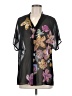 CAbi Floral Black Short Sleeve Blouse Size M - photo 1