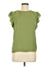 Ann Taylor LOFT 100% Polyester Green Short Sleeve Blouse Size M - photo 1