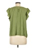 Ann Taylor LOFT 100% Polyester Green Short Sleeve Blouse Size M - photo 2
