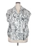 Philosophy Republic Clothing 100% Polyester Animal Print Silver Short Sleeve Blouse Size 3X - photo 1