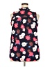 Gibson 100% Rayon Floral Blue Sleeveless Blouse Size XXL - photo 2