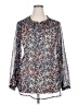Liz Claiborne Floral Silver 3/4 Sleeve Blouse Size 3X - photo 1