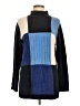 Classic Elements 100% Acrylic Color Block Blue Turtleneck Sweater Size 10 - photo 1
