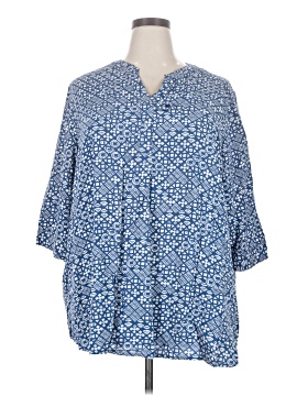 Woman Within 3/4 Sleeve Button Down Shirt