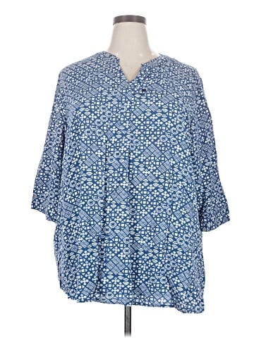 Woman Within 3/4 Sleeve Button-Down Shirt (view 1)