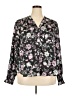 Vince Camuto 100% Polyester Floral Black Long Sleeve Blouse Size XXL - photo 1
