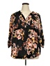 Torrid 100% Polyester Floral Black 3/4 Sleeve Blouse Size 3X Plus (3) - photo 1