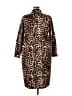 Aligne Animal Print Brown Casual Dress Size 14 - photo 2