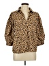 Crown & Ivy Animal Print Brown 3/4 Sleeve Blouse Size L - photo 1