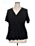 Torrid 100% Rayon Black Short Sleeve Blouse Size 1X Plus (1) - photo 1