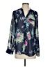 Kut from the Kloth 100% Polyester Floral Blue Long Sleeve Blouse Size S - photo 1