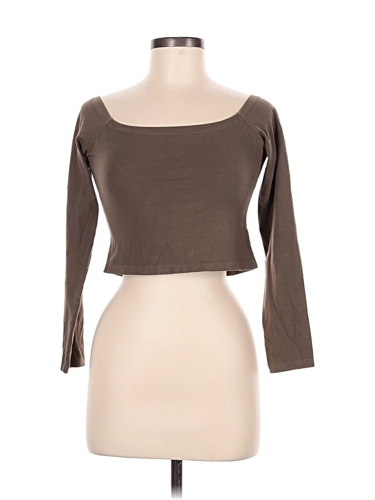 Pre-owned John Galt 3/4 Sleeve T-shirt In Brown