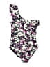 Unbranded Floral Purple One Piece Swimsuit Size M - photo 2