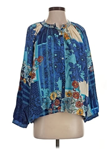 Johnny Was 3/4 Sleeve Silk Top (view 1)