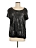 Trouve Metallic Black Short Sleeve Top Size M - photo 1