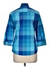 Foxcroft Plaid Blue 3/4 Sleeve Button-Down Shirt Size 6 - photo 2