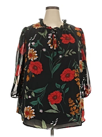 Bar III 3/4 Sleeve Blouse (view 1)