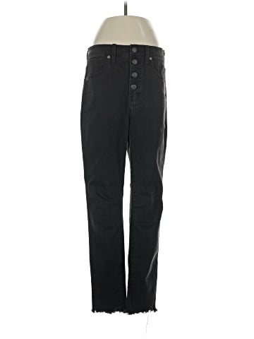 Madewell 10" High-Rise Skinny Jeans in Berkeley Black: Button-Through Edition (view 1)