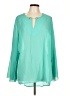 Ashley Stewart 100% Polyester Teal Long Sleeve Blouse Size 12 Plus - photo 1