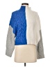 Express Color Block Blue Turtleneck Sweater Size S - photo 1