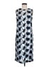 DKNY 100% Polyester Print Blue Casual Dress Size M - photo 1