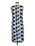 DKNY 100% Polyester Print Blue Casual Dress Size M - photo 2