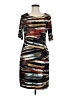 Connected Apparel Graphic Brown Casual Dress Size 8 - photo 1
