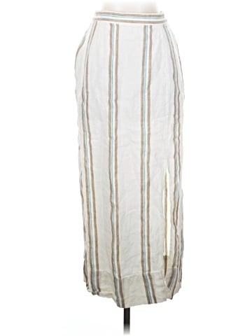 Madewell Column Maxi Skirt in Striped 100% Linen (view 1)