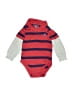 Wrangler Jeans Co Stripes Red Long Sleeve Onesie Size 3-6 mo - photo 1