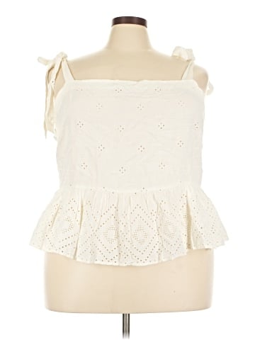 Madewell Plus Rosalie Tie-Strap Top in Geo Eyelet (view 1)