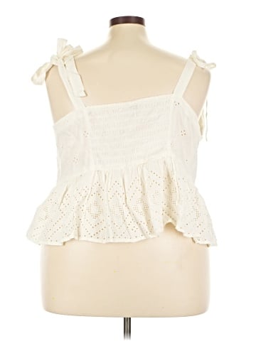 Madewell Plus Rosalie Tie-Strap Top in Geo Eyelet (view 2)