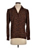St. John 100% Polyester Animal Print Brown Long Sleeve Blouse Size 2 - photo 1