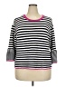 Kim Rogers Stripes Pink Pullover Sweater Size 2X - photo 1