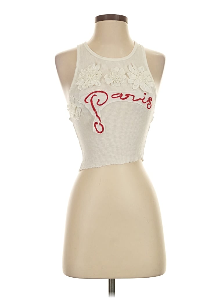 Pre-owned We The Free Sleeveless T-shirt In Ivory