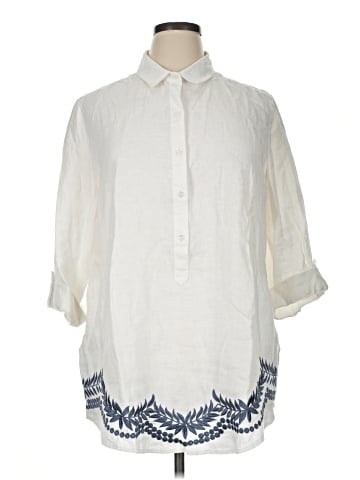 Peck & Peck 3/4 Sleeve Button-Down Shirt (view 1)