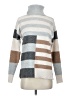 Renuar 100% Polyester Stripes Gray Turtleneck Sweater Size XS - photo 1