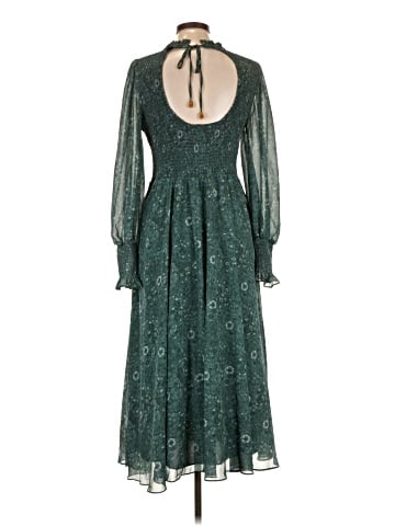 Madewell Crinkle Georgette Lucie Tie-Back Midi Dress in Woodland Floral (view 2)