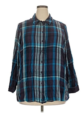 Lane Bryant 3/4 Sleeve Button-Down Shirt (view 1)